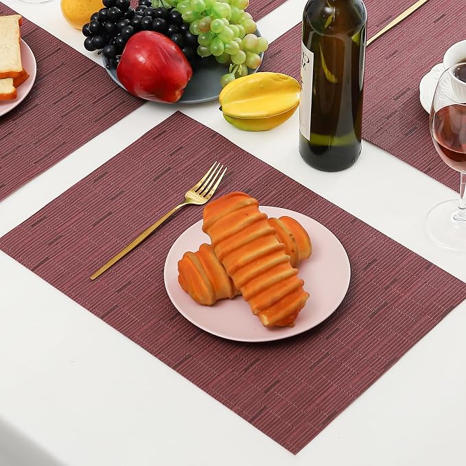 Leetaltree Burgundy Placemats Set of 6 - Image 8