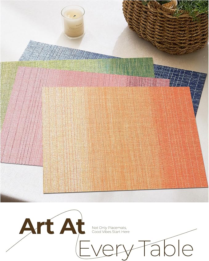Leetaltree Gradient Burnt Orange Woven Placemats Set of 4 - Image 8
