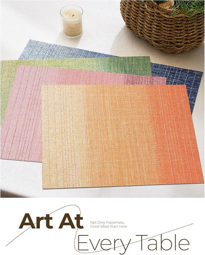 Leetaltree Gradient Burnt Orange Woven Placemats Set of 4 - Image 8