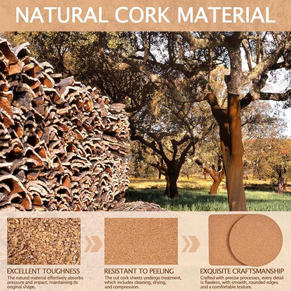 60 PCS Cork Coasters for Laser Engraving, Thick Absorbent Blank Coasters | 4 - Image 4