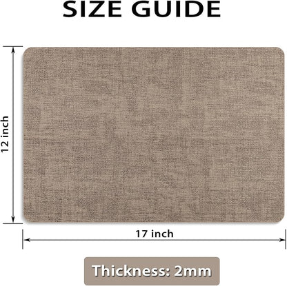 Placemats Set of 12 Washable, Heat Resistant Table Placemats Wipeable Faux Leather Place Mats Non Slip, Waterproof Square Table Mats for Indoor Outdoor, Apricot