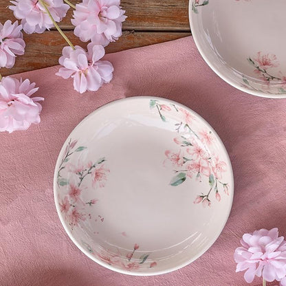 Bico Spring Sakura Pasta Bowls, 35oz Salad Bowl Set of 4, Large Ceramic Serving - Image 4