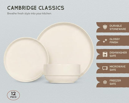 Ceramic Dinnerware Set, 12-Piece Service - Image 6