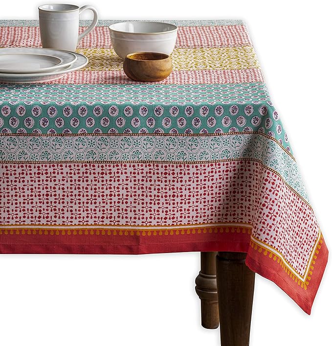Maison d' Hermine Table Cloth Rectangle Table 100% Cotton 70 x 140 Inches Tablecloth Reusable Decorative for Dining Room Farmhouse Home Valentines Day Decorations Spring Summer - Provence