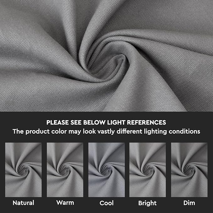 Encasa XO Table Runner, Cotton Canvas Dining Runner 13"x59" | Grey, 180 GSM - Image 3
