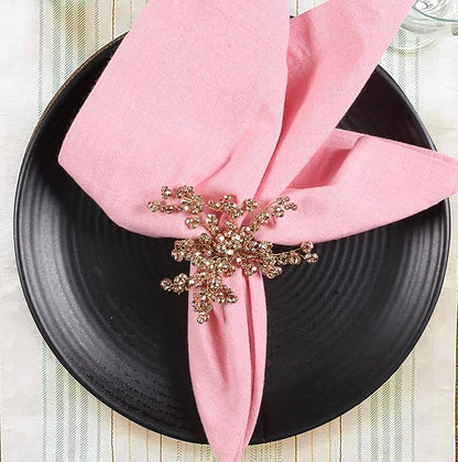 Copper Gold Beaded Napkin Ring Set of 12 - Elegant Beautiful Fancy Decorative Napkin Holder for Dining Table Décor, Easter, Farmhouse, Wedding, Party, Thanksgiving, Everyday Use