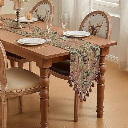 Loom and Mill Vintage Paisley Jacquard Table Runner 13x108 inch - Image 7