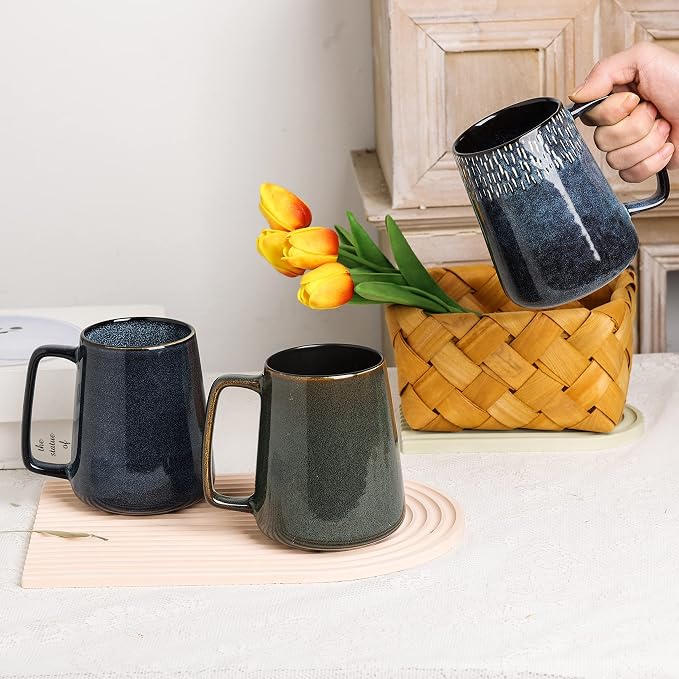 Large Ceramics Coffee Mugs, 24 OZ, Large Handle Design, Extra Large Tea and - Image 7
