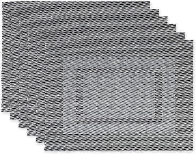 DII PVC Tabletop Collection Woven Indoor/Outdoor, Placemat Set, 6 Piece by DII