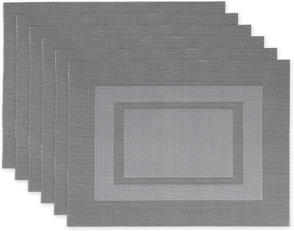 DII PVC Tabletop Collection Woven Indoor/Outdoor, Placemat Set, 6 Piece by DII
