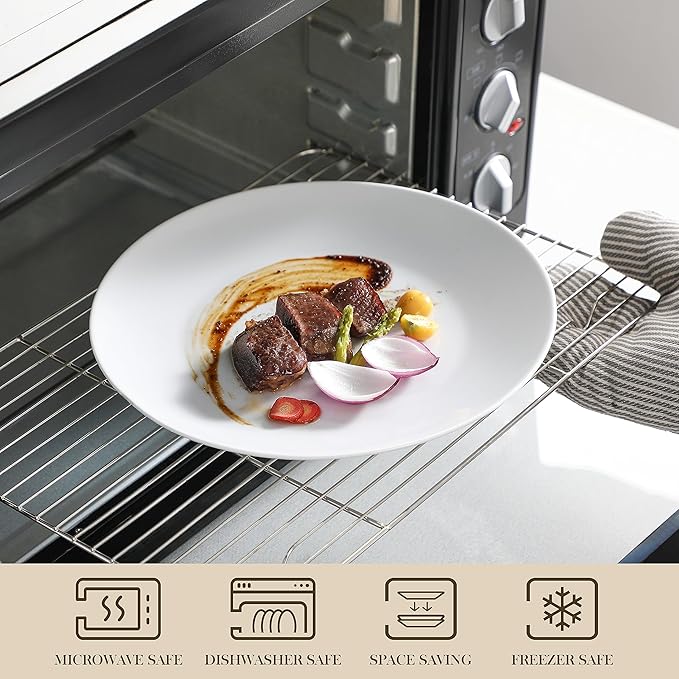 MALACASA 30-Piece Porcelain Dinnerware Set, Microwave & Dishwasher Safe - Image 4