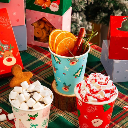 Fit Meal Prep 50 Pack 8 oz Christmas Coffee Cups, Durable Thickened Christmas - Image 4