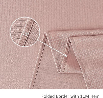 maxmill Rectangle Tablecloth Weaved Pattern Waterproof Spillproof Wrinkle Free Table Cloth, Kitchen Dining Tabletop Decoration, Fabric Table Cover for Holiday Parties, 52 x 108 Inch, Pale Blush