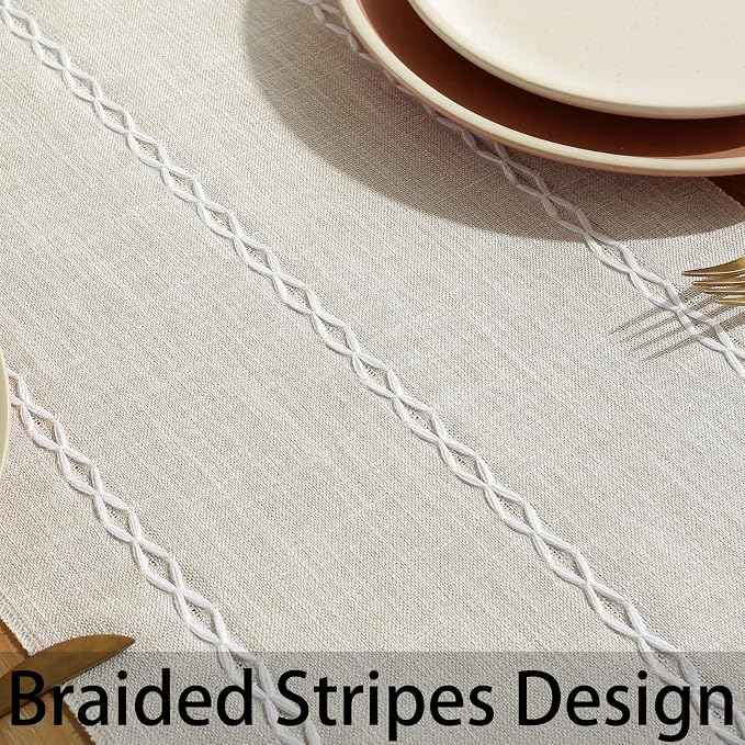Rustic Boho Table Runner, Farmhouse Table Runners 90 Inches Long - Image 7