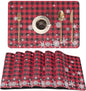 QIYI Christmas Placemats Set of 6, 12x18 Inch Faux Leather Place Mats for Kitchen Dinning, Heat Resistant Non Slip Winter Table Mats, Waterproof Wipeable Placemat Party Décor, Buffalo Plaid Snowflakes