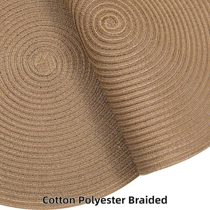 SHACOS Round Placemats Set of 4 Woven Braided Kitchen Table Placemats 15 inch - Image 3