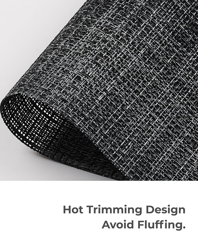 Leetaltree Black and Grey Woven Placemats Set of 4 - Image 5