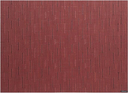 Chilewich Bamboo Placemats Set of 4 - Woven Rectangle Placemats - Reusable, Stain-Resistant, Indoor/Outdoor Tabletop Protection - 19" x 14" - Cranberry