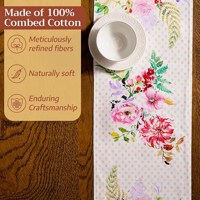 Maison d' Hermine Table Runner 100% Combed Cotton 14.5"x108" | Table Runners - Image 4