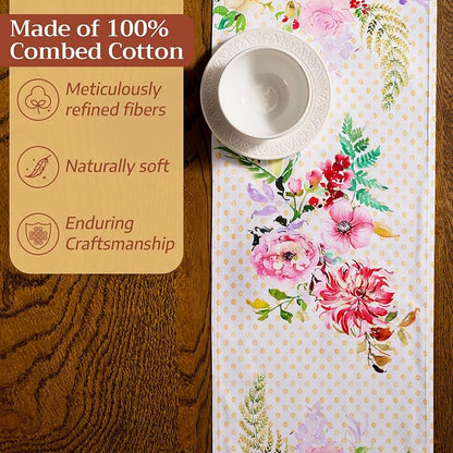 Maison d' Hermine Table Runner 100% Combed Cotton 14.5"x108" | Table Runners - Image 4