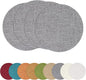 homing 15 Inch Round Cloth Placemats Set of 4, Cotton Linen Blend Washable Table Mats, Farmhouse Dining Place Mats for Indoors & Outdoors, Easy to Clean, Dark Grey