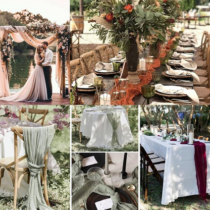 12 Pack Rose Gold Cheesecloth Table Runner 10ft Boho Gauze Cheese Cloth Table - Image 6