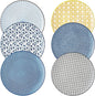 Dinner Plates Set of 6, 10.5 Inch Ceramic Dish Set Plate Set for Kitchen, Microwave, Oven and Dishwasher Safe, Scratch Resistant