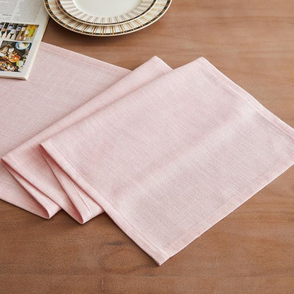 Rustic Cotton Linen Table Runner, 13x48 Inches Pink | Farmhouse Style Linen - Image 2