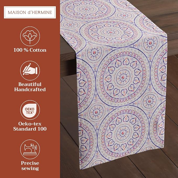 Maison d' Hermine Table Runner 100% Cotton 14.50" x 72" | Table Runners 72 - Image 2