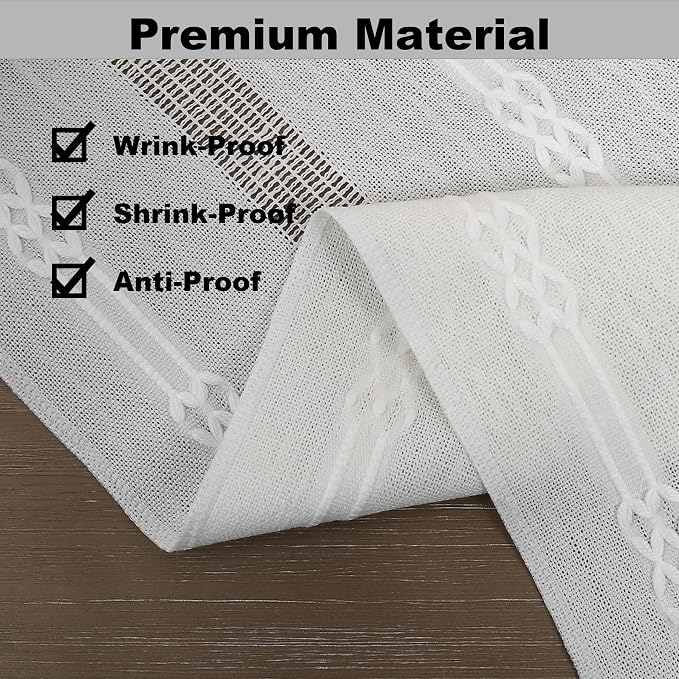 Gernaice Boho Table Runner, Embroidered Cotton Linen Farmhouse Table Runners - Image 4