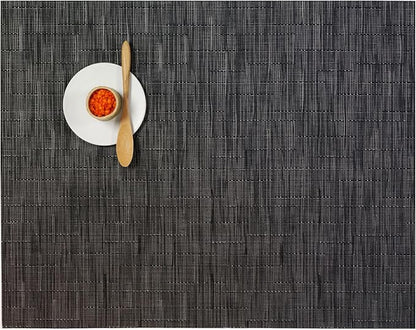 Chilewich Bamboo Placemats Set of 4 - Woven Rectangle Placemats - Reusable, Stain-Resistant, Indoor/Outdoor Tabletop Protection - 19" x 14" - Smoke