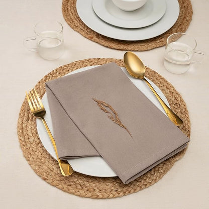 Blue Needles Solid Cloth Napkins Set of 12 Chocolate Brown 100% Cotton Dinner Napkins 18x18 inches - Soft, Reusable, Absorbent, Washable Linen Ideal for Christmas Events, Parties & Everyday Use
