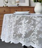 Warm Home Designs 60 Inch Round Tablecloth with English Rose Design. Use as Circle Tablecloth, Rustic Tablecloth or as Elegant Lace Table Cloth. White Table Clothes for 6 Guests. LTC White 60"