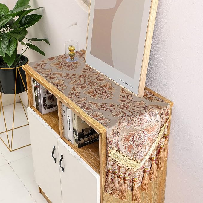 Luxury Vintage Table Runner Embroidery Jacquard Fabric - Image 2