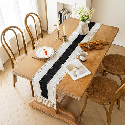 Farmhouse Table Runner for Home Decor 12x108 Black Fall Home Decor | 108Inches - Image 6