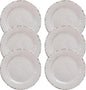 6-Piece Farmhouse Salad Plates Set, BPA Free and Chip Resistant 9-Inch Lightweight Round Melamine Plates, White Plate for Dessert, Salad, Appetizer, and Cake, Small Dinner Plate