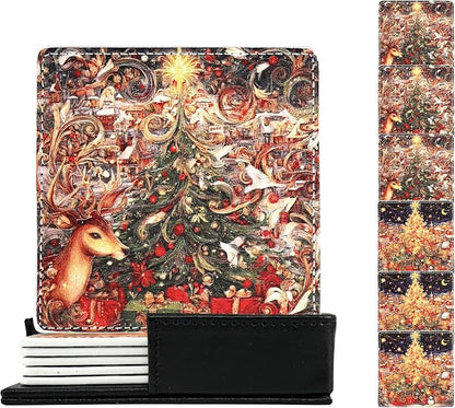 Christmas Coasters Square Leather Drinks Coaster Set by Yopiiefa