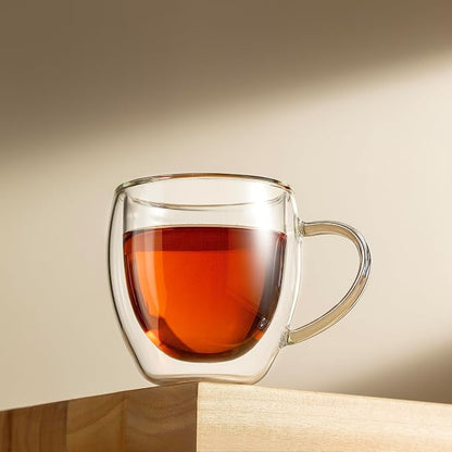 CNGLASS 5oz Espresso Mugs, Double Wall Insulated Glass Coffee Mugs - Image 4