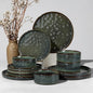 HaWare Dinnerware Sets, 12-Piece Plates and Bowls Set, Reactive Moss Green | by HaWare