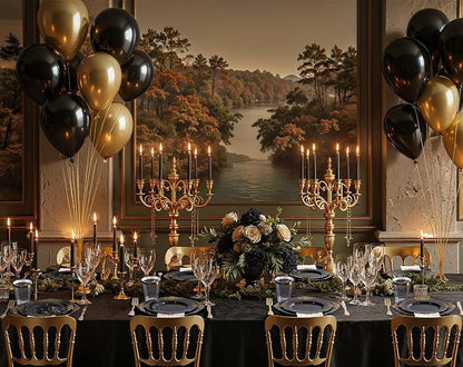 Nervure 350Pcs Black Plastic Plates, Plastic Dinnerware Set - Image 5