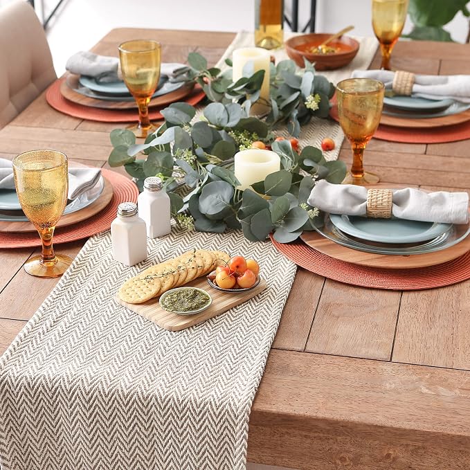 DII Woven Basic Tabletop Collection, Chevron Table Runner, Darn Brown - Image 3