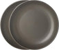 Dinner Plates Set of 2, 10 Inch Stoneware Dinnerware Dish Set for Kitchen, Large Serving Plates for Pasta Steak Assorted, Scratch Resistant, Microwave & Dishwasher Safe, Matte Black