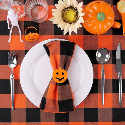 wonlex Halloween Pumpkin Napkin Rings Set of 12, Harvest Festival, Halloween - Image 4