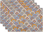 Boho Floral Placemats for Table - Bohemian Flowers Place Mats Set of 4 Beige Blue Place Mat 12x18 for Party Kitchen Dining Home