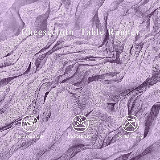 8 Pack Lavender Cheesecloth Table Runner 17x108 inch Boho Gauze Cheese Cloth - Image 3