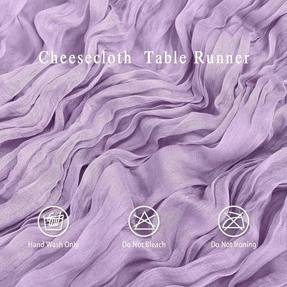 8 Pack Lavender Cheesecloth Table Runner 17x108 inch Boho Gauze Cheese Cloth - Image 3