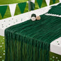 6 Pack Emerald Green Cheesecloth Table Runner 120 Inch Boho Wedding Decor | by Fixwal