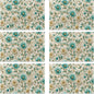 Abstract Gold Flower Placemats Set of 6, Linen Washable for Christmas, Thanksgiving, Party, and Daily Dining, Decorative Table Mats for 4-6 Person Table