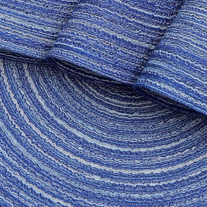 SHACOS Round Braided Placemats Set of 8 Round Table Mats for Dining Tables Washable Fabric Kitchen Table Place Mats (Blue White, 8)