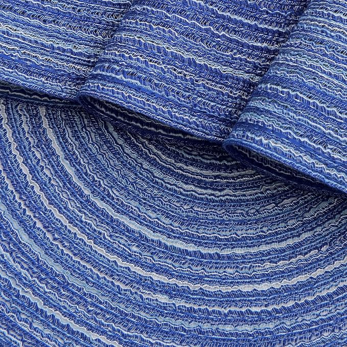 SHACOS Round Braided Placemats 15 inch Set of 4 Washable Cotton Polyester - Image 4